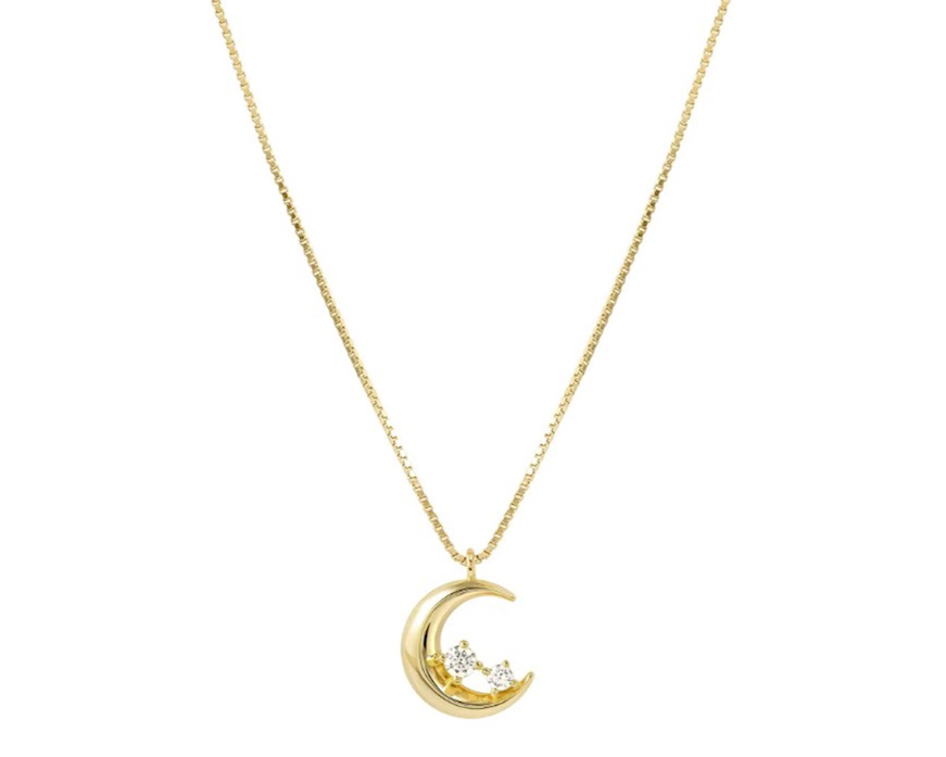 Collana Dreams Beats argento dorato luna con zirconi Nomination