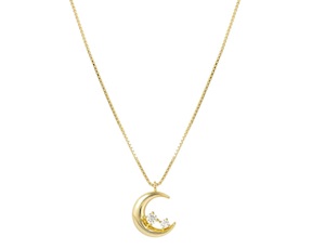 Collana Dreams Beats argento dorato luna con zirconi Nomination