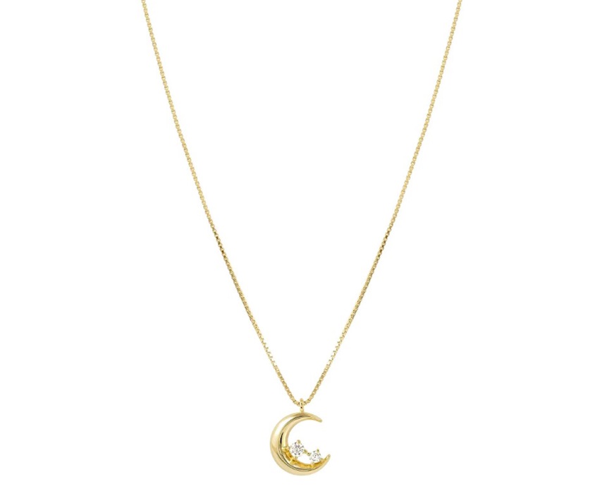 Collana Dreams Beats argento dorato luna con zirconi Nomination
