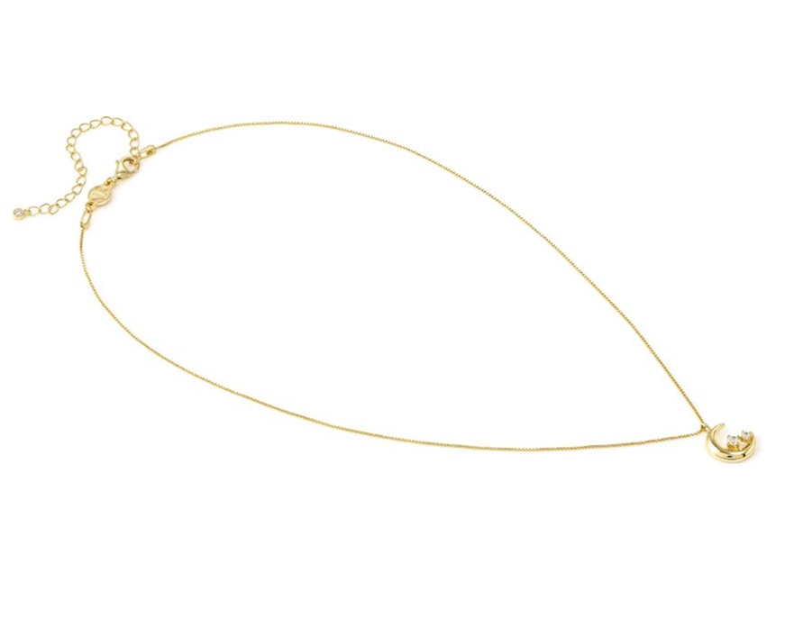 Collana Dreams Beats argento dorato luna con zirconi Nomination