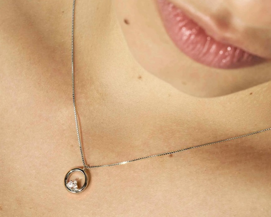 Collana Dreams Beats argento tondo con zirconi Nomination