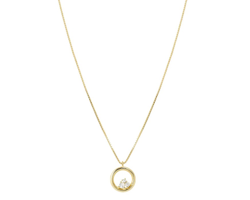 Collana Dreams Beats argento dorato tondo con zirconi Nomination