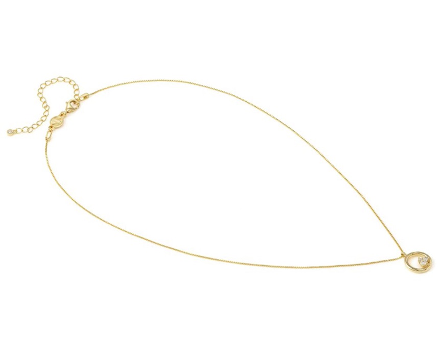 Collana Dreams Beats argento dorato tondo con zirconi Nomination