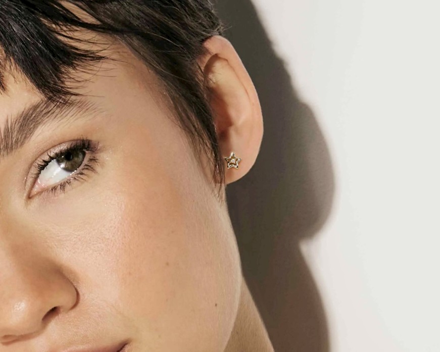 Orecchini Dreams Beats argento stella con zirconi Nomination