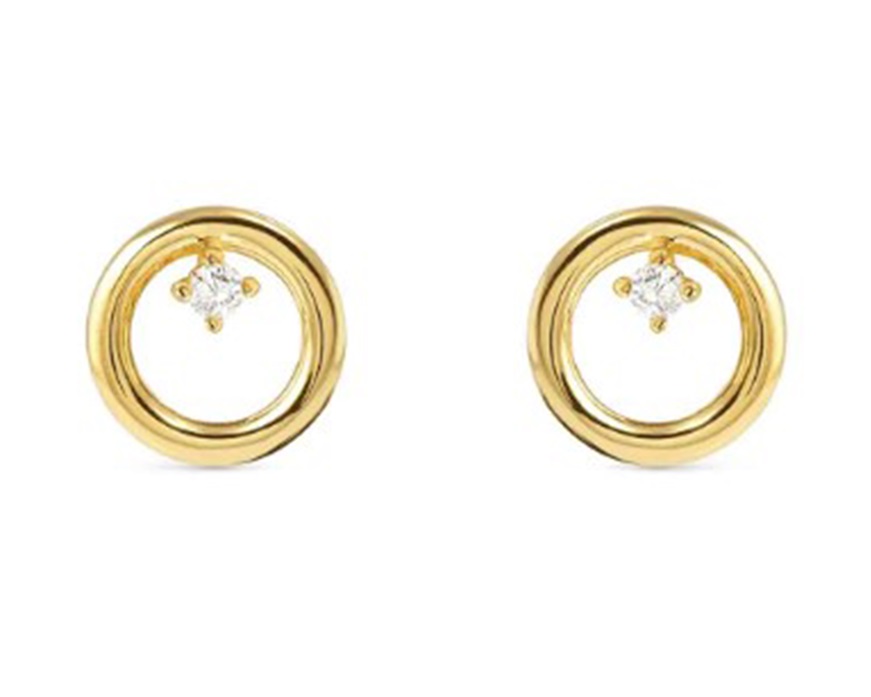 Orecchini Dreams Beats argento dorato tondo con zirconi Nomination