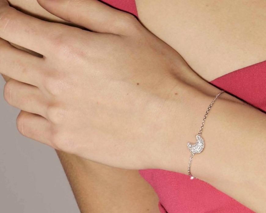 Bracciale Life Poetry argento luna con pavè di zirconi Nomination
