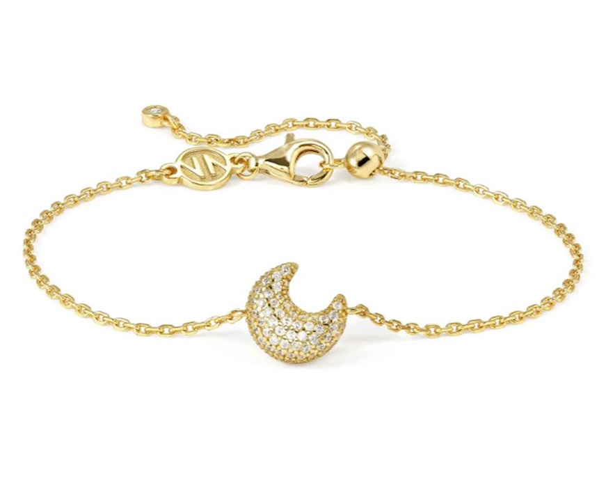 Bracciale Life Poetry argento dorato luna con pavè di zirconi Nomination