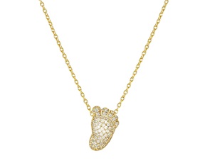 Collana Life Poetry argento dorato piedino con pavè di zirconi Nomination