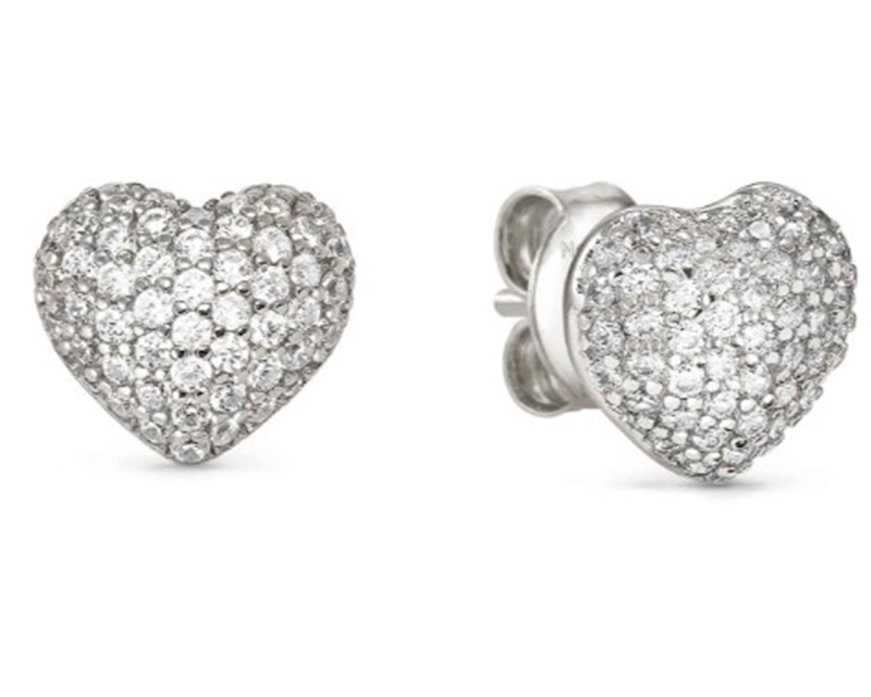 Orecchini Life Poetry argento cuore con pavè di zirconi Nomination