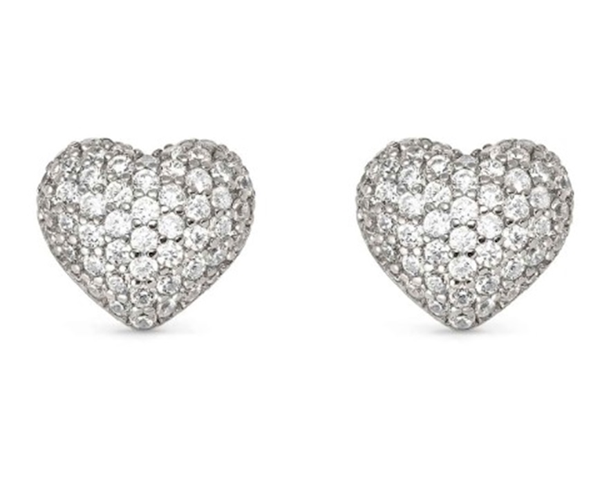 Orecchini Life Poetry argento cuore con pavè di zirconi Nomination