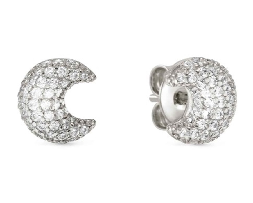 Orecchini Life Poetry argento luna con pavè di zirconi Nomination