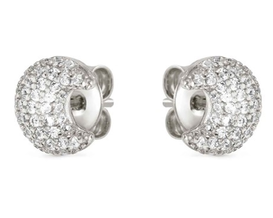 Orecchini Life Poetry argento luna con pavè di zirconi Nomination