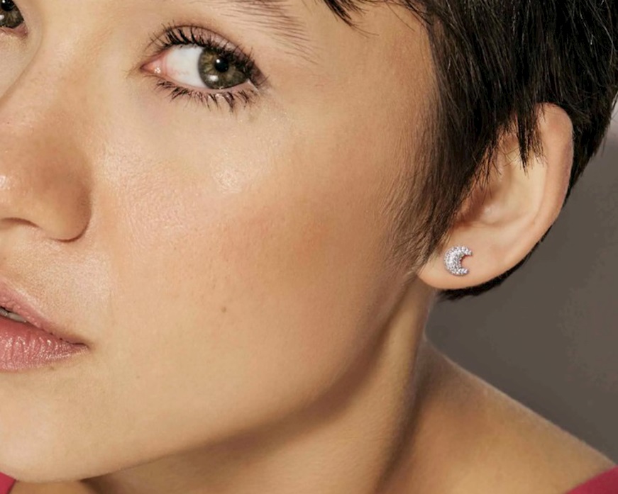 Orecchini Life Poetry argento luna con pavè di zirconi Nomination