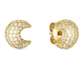 Orecchini Life Poetry argento dorato luna con pavè di zirconi Nomination
