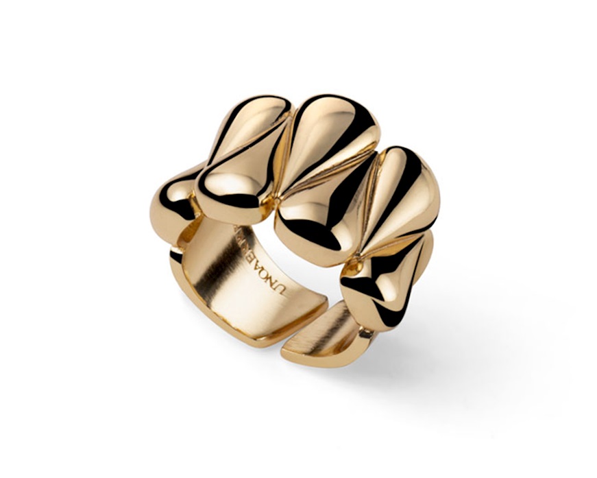 Ring Line in gilded bronze Unoaerre