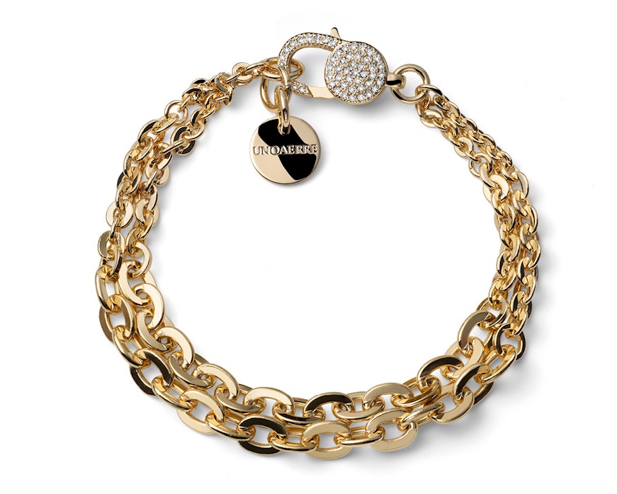 Bracciale Classica in bronzo dorato con zirconi Unoaerre