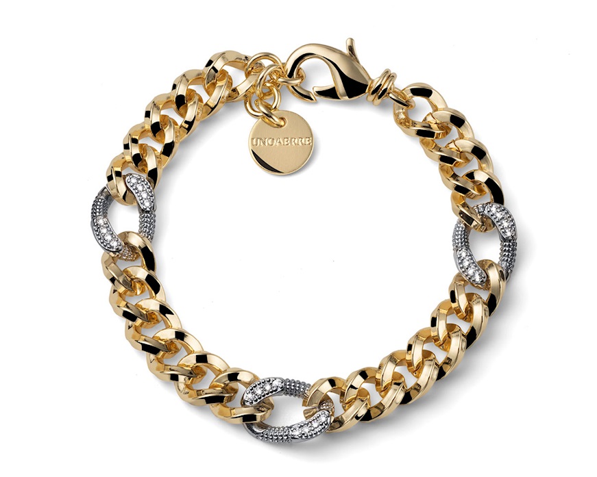 Bracciale Classica in bronzo dorato con zirconi Unoaerre
