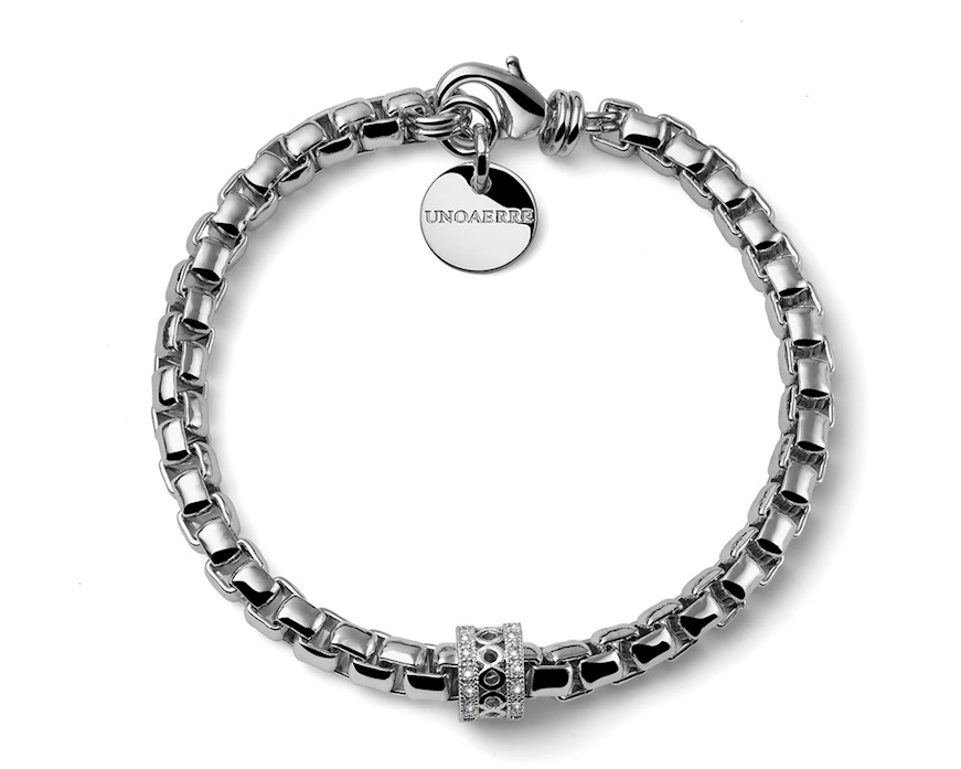 Bracciale Classica in bronzo bianco con zirconi Unoaerre