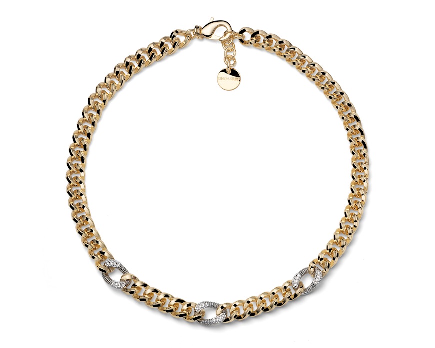 Collana Classica in bronzo dorato con zirconi Unoaerre