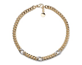 Collana Classica in bronzo dorato con zirconi Unoaerre