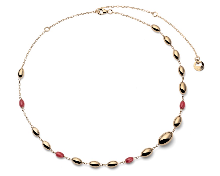 Collana Boule argento dorato e corallo Unoaerre