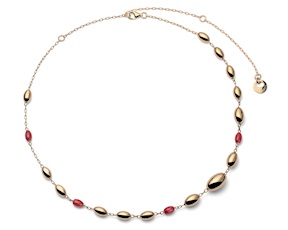 Collana Boule argento dorato e corallo Unoaerre