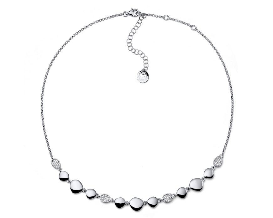Collana Sparkle argento con pepite e zirconi Unoaerre