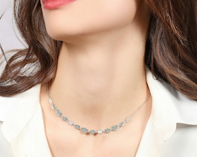 Collana Sparkle argento con pepite e zirconi Unoaerre