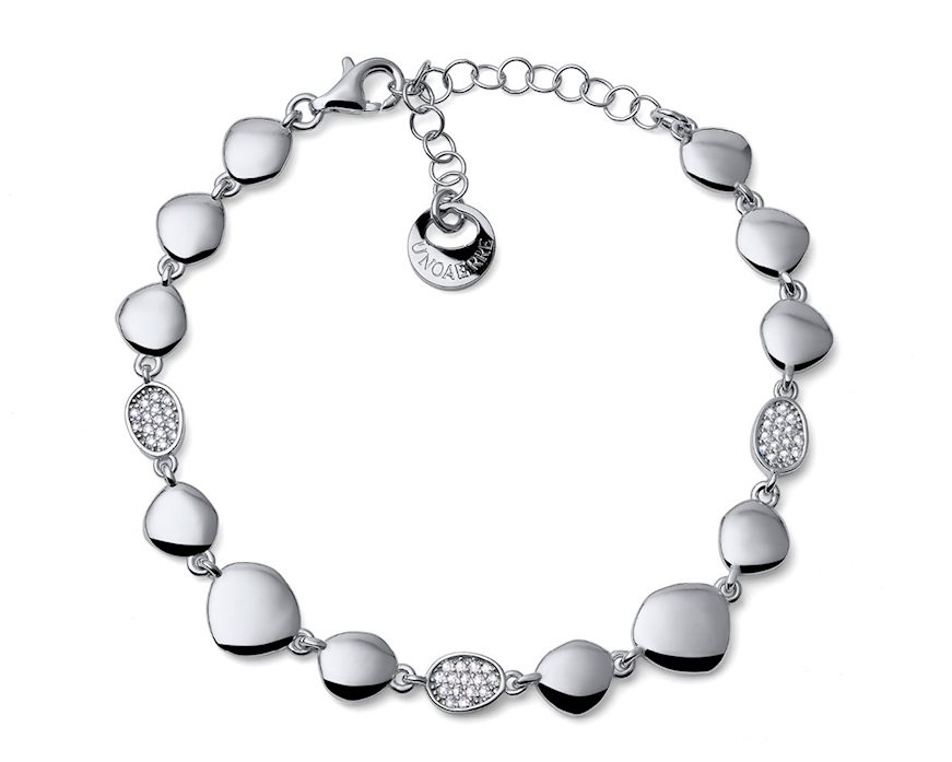 Bracciale Sparkle argento con pepite e zirconi Unoaerre