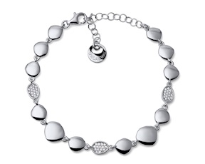 Bracciale Sparkle argento con pepite e zirconi Unoaerre