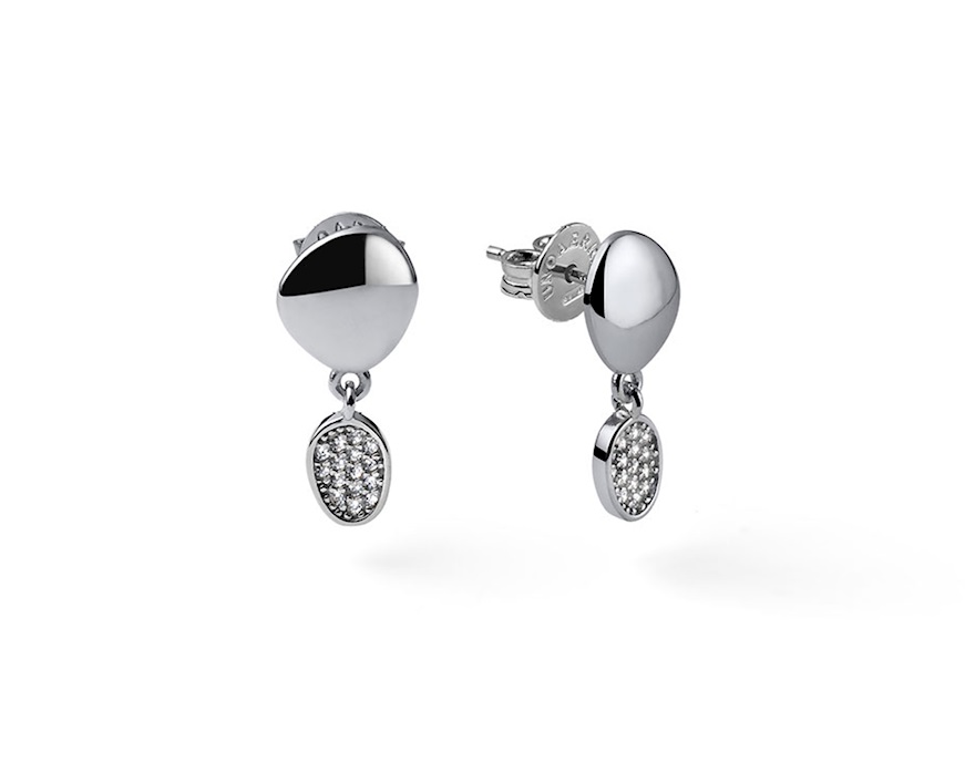 Orecchini Sparkle argento con pepite e zirconi Unoaerre