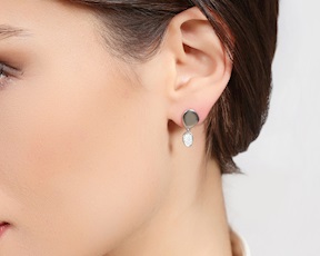 Orecchini Sparkle argento con pepite e zirconi Unoaerre