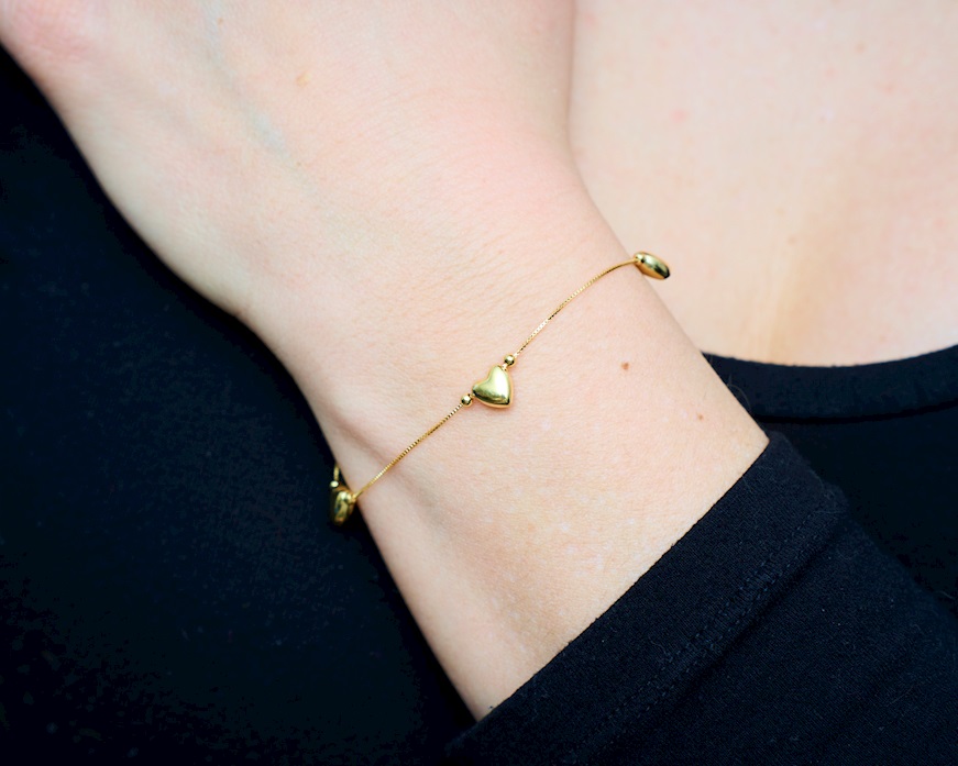 Bracciale Oro con cuori Unoaerre