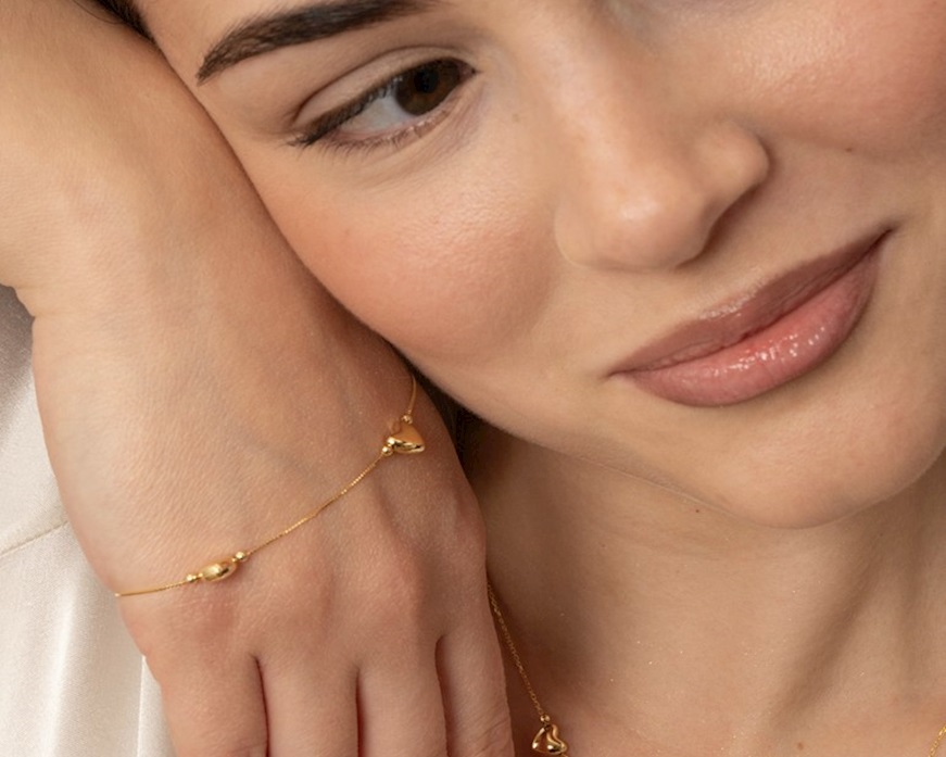Bracciale Oro con cuori Unoaerre