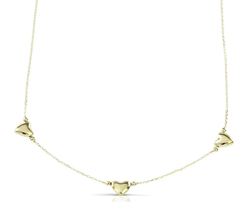 Collana Oro 9k con cuori Unoaerre