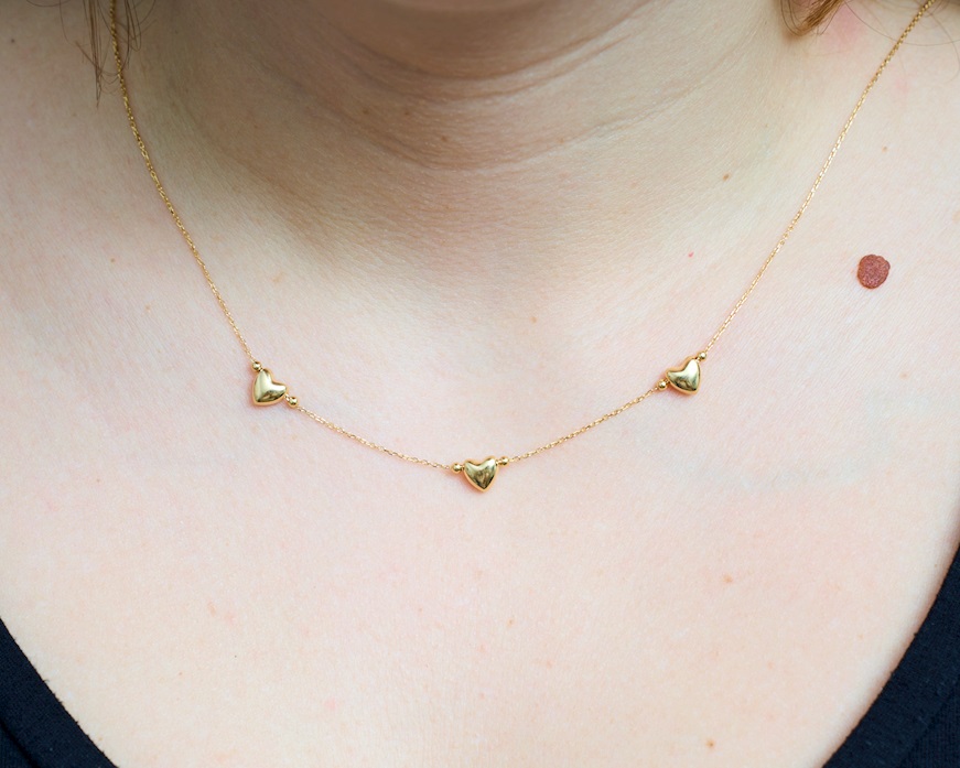 Collana Oro con cuori Unoaerre