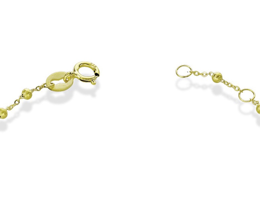 Bracciale Oro 9k con palline e piastrina Unoaerre