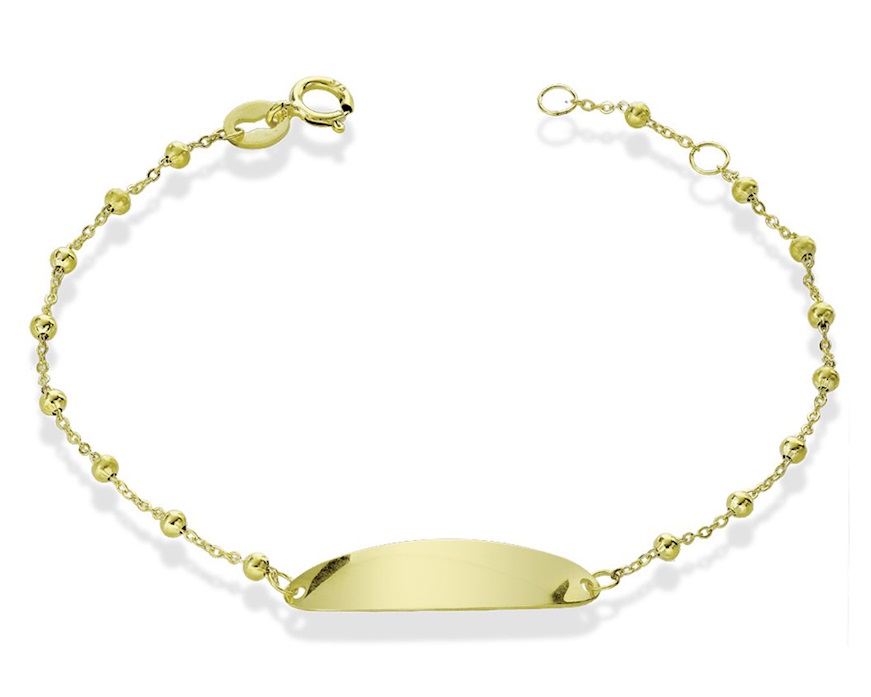 Bracciale Oro con palline e piastrina Unoaerre