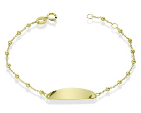 Bracciale Oro con palline e piastrina Unoaerre