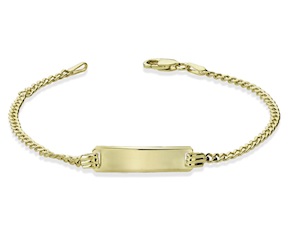 Bracciale Oro 9k a maglia grumette con piastrina Unoaerre