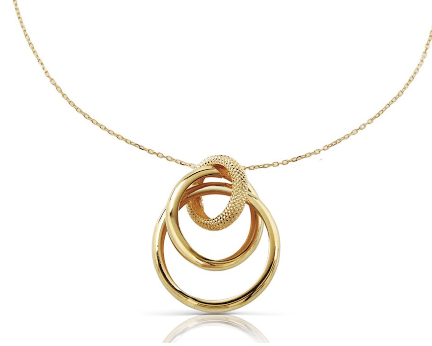 Collana Oro con cerchi lucidi e zigrinati Unoaerre