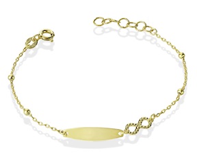 Bracciale Oro con infinito e piastrina Unoaerre