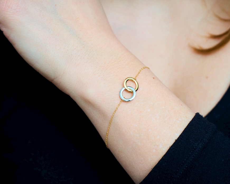 Bracciale Oro 9k con doppio cerchio Unoaerre