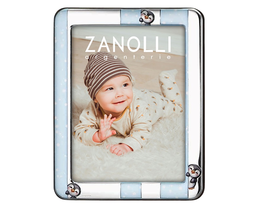 Cornice Pinguini argento pvd celeste Selezione Zanolli