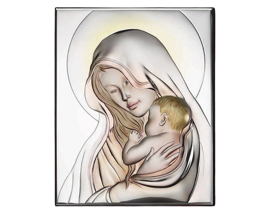 Quadro Madonna con bambino argento pvd Selezione Zanolli