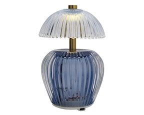 Lampada a LED in vetro con ricarica USB blu Selezione Zanolli