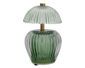 Lampada a LED in vetro con ricarica USB verde Selezione Zanolli