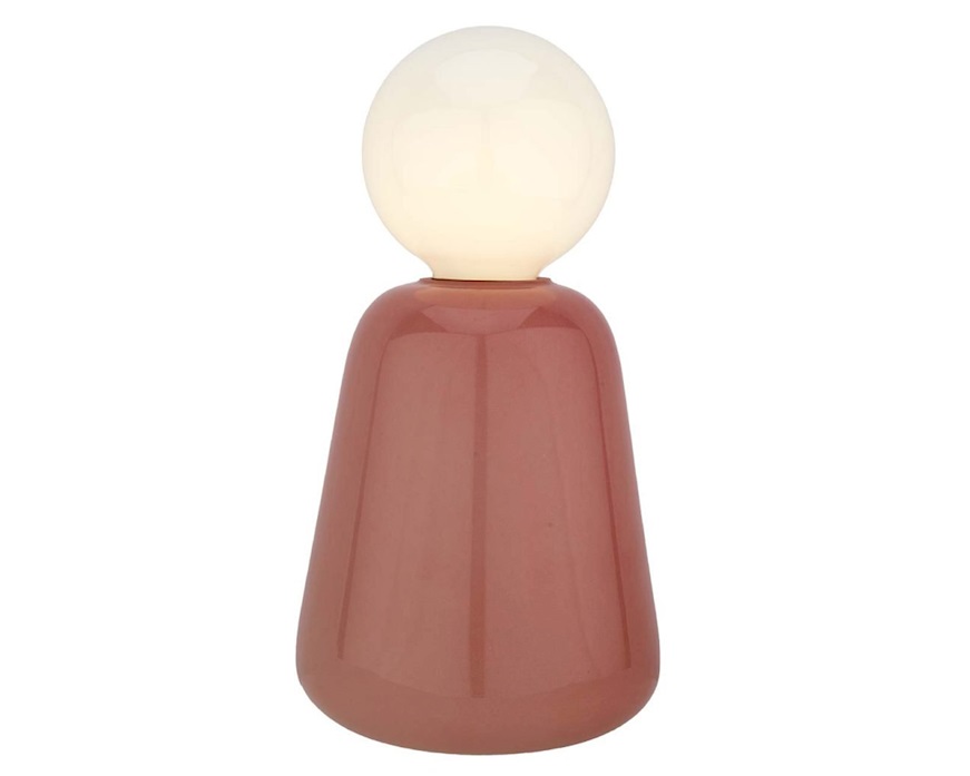 Lampada a LED a bulbo in vetro con ricarica USB rosa antico Selezione Zanolli