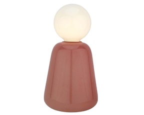 Lampada a LED a bulbo in vetro con ricarica USB rosa antico Selezione Zanolli