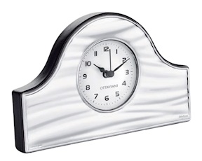 Table clock pvd Silver with white dial Ottaviani